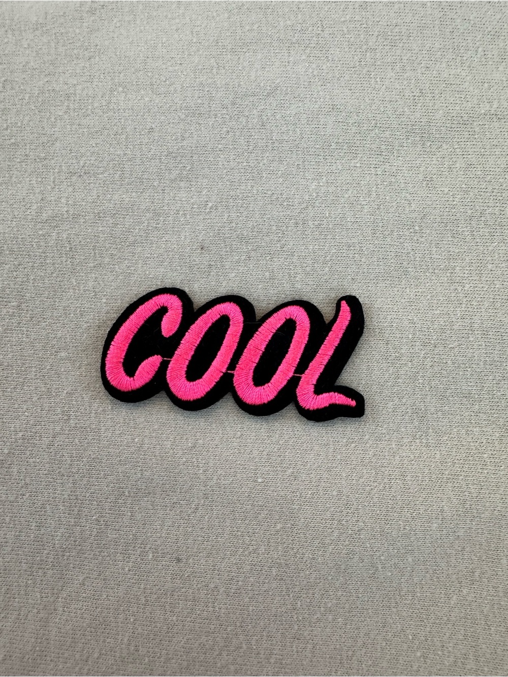 COOL Pink Embroidered Patch for Kids Accessories